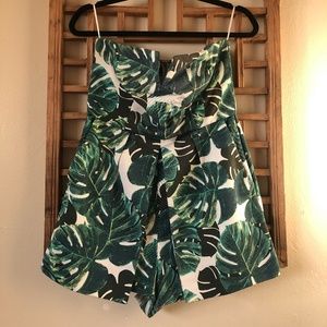 Topshop palm print romper